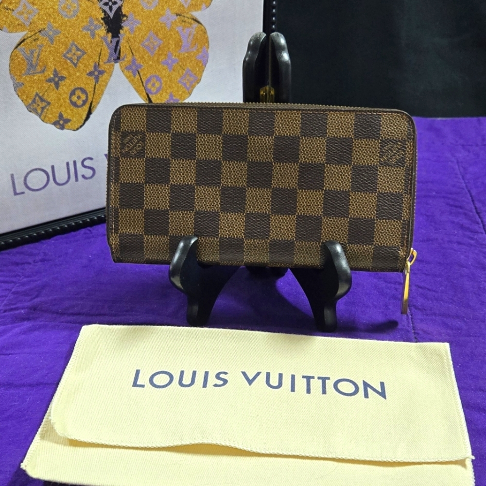 Louis Vuitton Damier Ebene Zippy Zip Around Continental Wallet